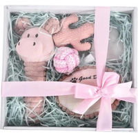 Produktbild von BARRY KING Hundegeschenkset 5in1 für Welpen in Rosa mit Plüschspielzeug