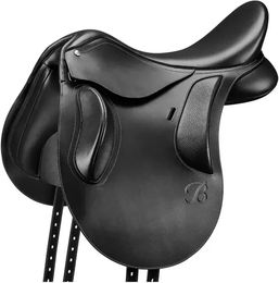 Produktbild von Bates Versa Dressursattel für Pferde aus Leder in Schwarz 43 cm/17"