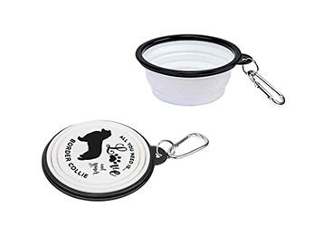 Produktbild von bb Klostermann Reisenapf für Hunde faltbar aus Silikon Border Collie Design - 1 Stk.