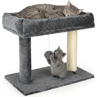 Produktbild von BE-ACTIVE PL Kratzbaum für Katzen 41 cm Grau aus Plüsch und Sisal mit Spielball