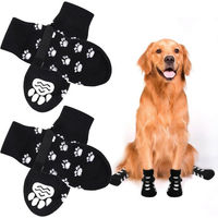 Produktbild von Beaface Hundesocken Anti-Rutsch Pfotenschutz Socken aus Baumwolle Schwarz 4 Paar