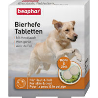 Produktbild von Beaphar Bierhefe Tabletten für Hunde mit Knoblauch, Biotin und Zink zur Unterstützung von Haut und Fell, 65 g - 65 g