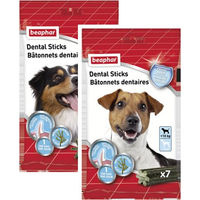 Produktbild von Beaphar Dental Sticks Zahnpflege-Snack für Hunde Medium ohne Farb- und Aromastoffe 182 g