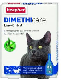 Beaphar DIMETHIcare Spot-On für Katzen gegen Flöhe, Zecken, Milben und Läuse 6 Pipetten – Bild 1 von 2