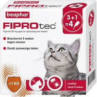 Produktbild von Beaphar Fiprotec Spot-On Antiparasitäre Pipetten gegen Flöhe und Zecken für Katzen 4er Packung