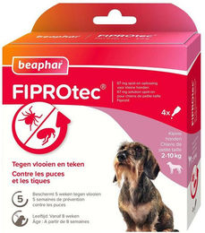 Beaphar FiproTec Spot-On für Hunde kleiner Rassen gegen Flöhe und Zecken 2-10 kg 4 Pipetten – Bild 1 von 2