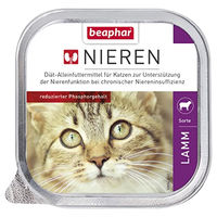 Produktbild von Beaphar Nierendiät Nassfutter Lamm für Katzen 16 x 100 g - 16 x 100 g