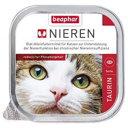 Beaphar Nierendiät Taurin Diätfutter für Katzen zur Unterstützung der Nierenfunktion 16 x 100 g - 16 x 100 g – Bild 1 von 9