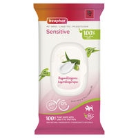 Produktbild von Beaphar Pflegetücher Sensitive für Hunde und Katzen, hypoallergen, 30 Stück