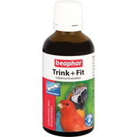 Produktbild von Beaphar Trink + Fit Lebensmineralien für Vögel als Vitamintropfen zur Unterstützung von Gelenken, Knochen sowie Haut und Fell 50 ml