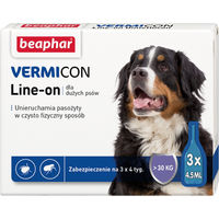 Produktbild von Beaphar Vermicon Line-On Spot-On Tropfen gegen Flöhe und Zecken für große Hunde 3x4,5 ml