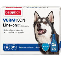 Produktbild von Beaphar Vermicon Spot-On Tropfen gegen Flöhe und Zecken für mittelgroße Hunde 3x3 ml