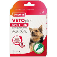 Produktbild von Beaphar VETOplus SPOT-ON Spot-on für kleine Hunde gegen Zecken Flöhe und Milben 3 x 1 ml - 3 x 1 ml