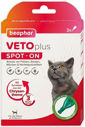 Beaphar VETOplus SPOT-ON Ungezieferschutz für Katzen gegen Zecken Flöhe und Milben 3 x 1 ml - 1 ml – Bild 1 von 12