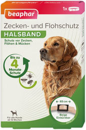 Produktbild von Beaphar Zecken- und Flohschutz-Halsband für Hunde, beige, 65 cm Halsumfang
