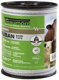 Produktbild von Beaumont Classic Elektrozaunband aus Kunststoff in Weiß oder Grün