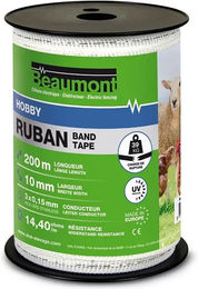 Produktbild von Beaumont Elektrozaunband Hobby aus Edelstahl in Weiß oder Grün - 200 m