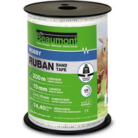 Produktbild von Beaumont Elektrozaunband Hobby aus Edelstahl in Weiß oder Grün - 200 m