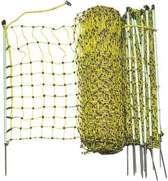 Produktbild von Beaumont Kaninchenzaun Netz für elektrifizierbare Zäune aus Draht in Gelb - 50 m