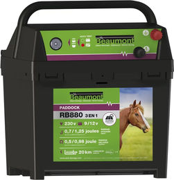 Produktbild von Beaumont Paddock RB880 Elektrozaun-Set 3 in 1 mit 10W Solarpanel in Schwarz aus Kunststoff