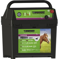 Produktbild von Beaumont Paddock RB880 Elektrozaun-Set 3 in 1 mit 10W Solarpanel in Schwarz aus Kunststoff