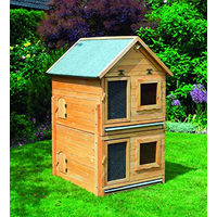 Produktbild von Beauty.Scouts Outdoor Dino Collection Kleintiervilla Klopfer aus Holz für Kaninchen und Meerschweinchen, Kiefer Natur Braun, 99 x 82 x 140 cm