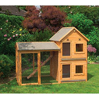 Produktbild von Beauty.Scouts Outdoor Dino Collection Kleintiervilla Klopfer aus Kiefernholz für Kaninchen und Meerschweinchen, wasserabweisend, 179,5x101x140cm