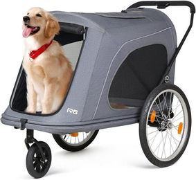 beberoad 2-in-1 Hundebuggy und Fahrradanhänger aus Aluminium Grau für Hunde aller Altersstufen – Bild 1 von 5