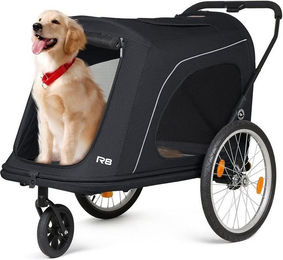 beberoad 2-in-1 Hundebuggy und Fahrradanhänger klappbar aus Aluminium in Schwarz – Bild 1 von 5