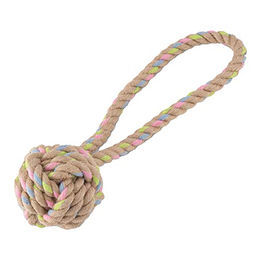 Beco Hanfseil-Ball mit Schlaufe zum Spielen für Hunde, Braun, Größe M - 1 Stk. – Bild 1 von 5