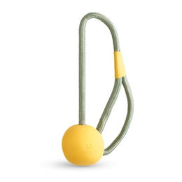 Beco Hundespielzeug Naturkautschukball mit Seil Gelb – Bild 1 von 4