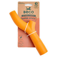 Produktbild von Beco Hundespielzeug Super Stick aus Naturkautschuk Orange