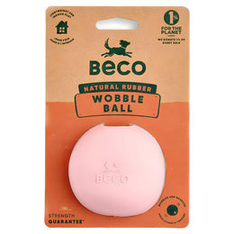 Beco Hundespielzeug Wobble Ball aus Naturkautschuk Rosa – Bild 1 von 6