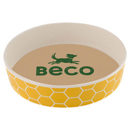 Produktbild von Beco Katzennapf Classic Bamboo Bowl Bienenwaben aus Bambus Gelb XS - 200 ml