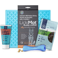 Produktbild von Beco Kau und Schlecker Paket mit Kauknochen und bunter Silikon Schleckmatte für Junior Hunde
