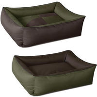 Produktbild von BedDog 2in1 Hundebett MAX Quattro aus Cordura mit Rand, Hundesofa für drinnen und draußen, Größe L, grün-braun