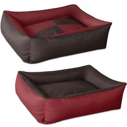 BedDog 2in1 Hundebett MAX Quattro Sultan aus Cordura, waschbares Hundesofa für drinnen und draußen, Größe M, braun-rot – Bild 1 von 7