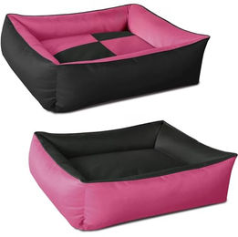 BedDog 2in1 Hundebett MAX Quattro XXL Hundesofa aus Cordura für Riesenrassen Pink-Schwarz – Bild 1 von 4