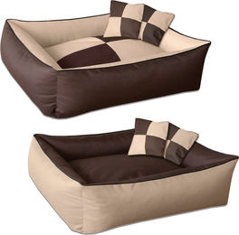 Produktbild von BedDog 2in1 Hundebett und Hundekissen mit Rand in Braun
