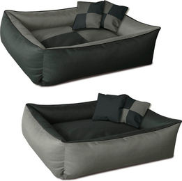 Produktbild von BedDog 2in1 Hundebett und Hundekissen mit Rand in Grau waschbar