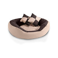 Produktbild von BedDog 4in1 Hundebett SABA Wende-Hundekissen oval-rund abwischbar Größe L beige-braun