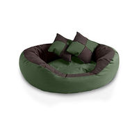 Produktbild von BedDog 4in1 Hundebett SABA Wende-Hundekissen oval-rund abwischbar Größe L Grün-Braun - 1 Stk.