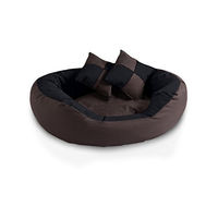 Produktbild von BedDog 4in1 Hundebett SABA Wende-Hundekissen oval-rund abwischbar Größe L Mocca schwarz-braun - 1 Stk.