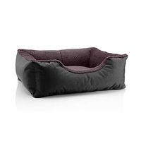 Produktbild von BedDog Hundebett aus flauschigem Velours für kleine Hunde mit abziehbarer waschbarer Bezug Schwarz-Braun Größe S