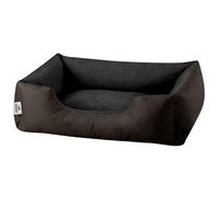 Produktbild von BedDog Hundebett LUPI Hundekissen für kleine Hunde mit abziehbarem waschbarem Veloursbezug Größe S Braun-Schwarz