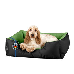 BedDog Hundebett LUPI Hundekissen für kleine Hunde mit abziehbarem waschbarem Veloursbezug Größe S Schwarz-Grün - 1 Stk. – Bild 1 von 10