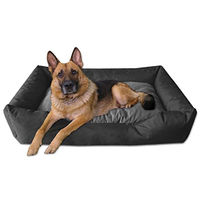 Produktbild von BedDog Hundebett Mimi braun Größe M aus Cordura und Microfaser-Velours waschbares Hundesofa für innen und außen - 1 Stk.