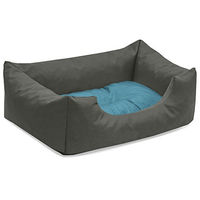 Produktbild von BedDog Hundebett Mimi Hundesofa aus Cordura und Microfaser-Velours grau-blau Größe S
