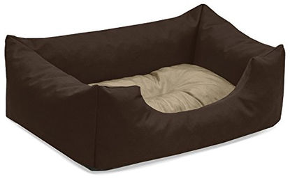BedDog Hundebett Mimi Hundesofa aus Cordura und Microfaser-Velours in Braun-Beige Größe S - 1 Stk. – Bild 1 von 6