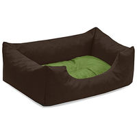 Produktbild von BedDog Hundebett Mimi Hundesofa aus Cordura und Microfaser-Velours waschbar braun-grün Größe S